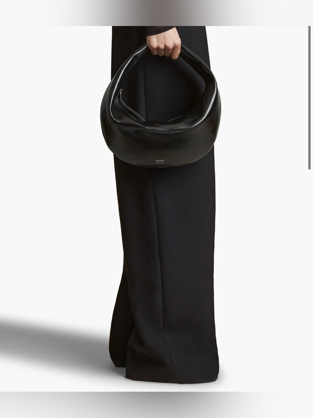 KHAITE Olivia Hobo Handbag in black leather